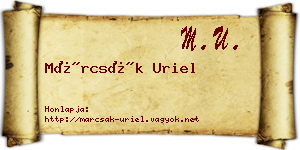 Márcsák Uriel névjegykártya
